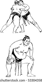 Sumo mens - hand drawing sketch