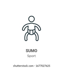 Sumo outline vector icon. Thin line black sumo icon, flat vector simple element illustration from editable sport concept isolated stroke on white background