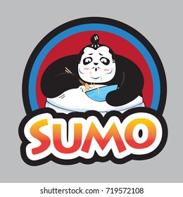 Sumo Panda Food  Japan cartoon vector 10
