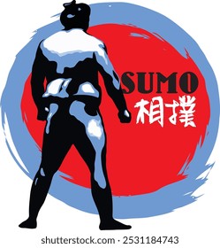 
Ein Sumo-Poster-Design zeigt einen Wrestler in teilweiser Silhouette gegen einen roten Kreis, mit "SUMO" in Fettdruck und Kanji(sumo) Text unten. Das schlichte, markante Design unterstreicht den traditionellen Sport.