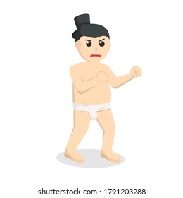 sumo ready to fight design character on white background