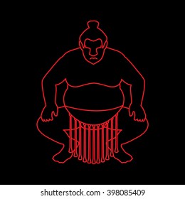 Sumo silhouette, designed using outline stroke graphic vector.