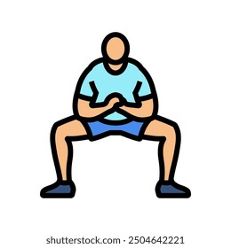 sumo squats fitness exercise leg color icon vector. sumo squats fitness exercise leg sign. isolated symbol illustration