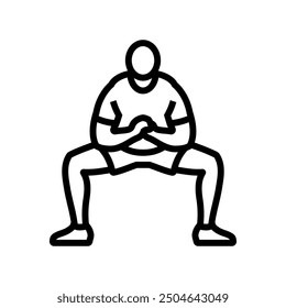 sumo squats fitness exercise leg line icon vector. sumo squats fitness exercise leg sign. isolated contour symbol black illustration