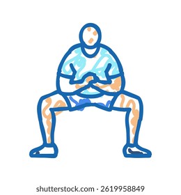 sumo squats fitness exercise leg doodle icon sketch vector. sumo squats fitness exercise leg sign. isolated symbol illustration