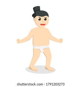 sumo taunt design character on white background