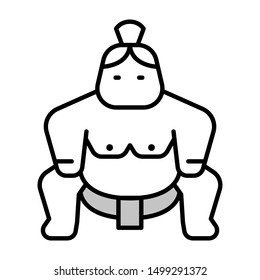 sumo thin line vector icon