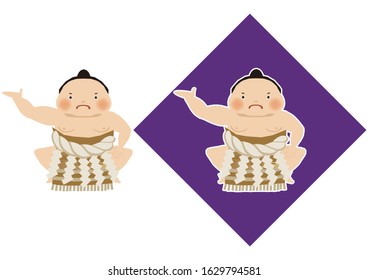 Sumo is traditional Japanese national sport.
An illustration of the Sumo wrestler.