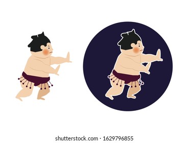 Sumo is traditional Japanese national sport.
vector illustration of Sumo wrestler..
Character Design.