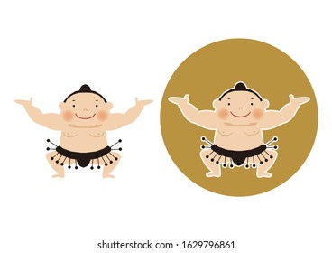 Sumo is traditional Japanese national sport.
vector illustration of Sumo wrestler..
Character Design.