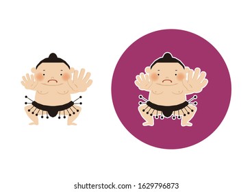 Sumo is traditional Japanese national sport.
vector illustration of Sumo wrestler..
Character Design.