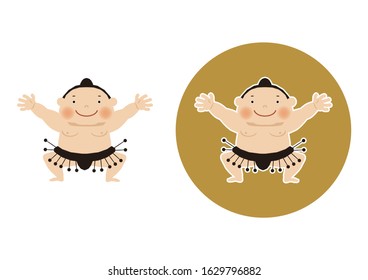 Sumo is traditional Japanese national sport.
vector illustration of Sumo wrestler..
Character Design.