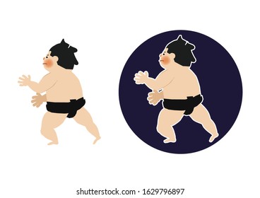 Sumo is traditional Japanese national sport.
vector illustration of Sumo wrestler..
Character Design.