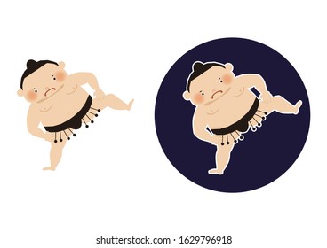 Sumo is traditional Japanese national sport.
vector illustration of Sumo wrestler..
Character Design.