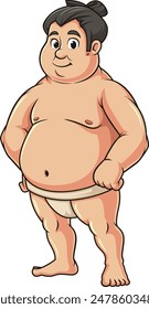 Sumo wrestler character vector illustration