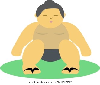 Sumo Wrestler with Chi Energy Vector