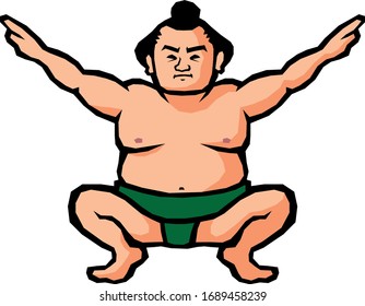 Sumo-Ringer im Vorfeld des Kampfes