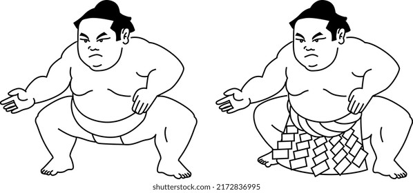 Luchador de sumo entrando al suelo