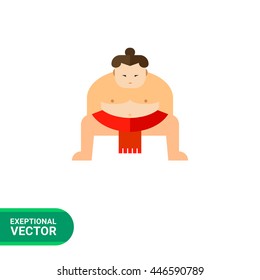 Sumo wrestler flat icon