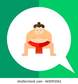 Sumo wrestler flat icon
