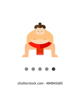 Sumo wrestler flat icon