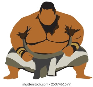 Luchador de sumo Vector aislado completo sobre fondo blanco