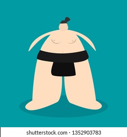 Sumo Wrestler funny cartoon vector illustration