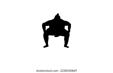 Sumo-Ringer, schwarze Silhouette-Vorderseite