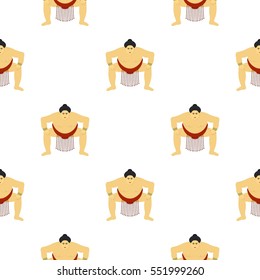 Sumo wrestler icon in cartoon style isolated on white background. Japan pattern stock vector illustration.