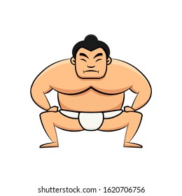 Sumo wrestler icon. Clipart image isolated on white background