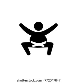 Sumo wrestler icon. Silhouette of an athlete icon. Sportsman element icon. Premium quality graphic design. Signs, outline symbols collection icon for websites, web design on whiite background