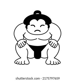 Sumo wrestler icon vector on trendy design.