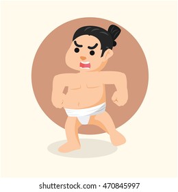sumo wrestler illustration design