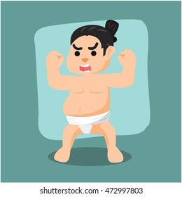 sumo wrestler illustration design