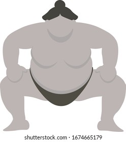 Sumo wrestler mascot, vectorized cartoon