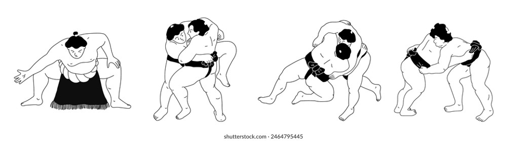 Un luchador de sumo en estilo minimalista. Deporte tradicional japonés.