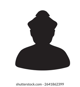 Sumo wrestler on a big ginkgo tree monochrome icon illustration 