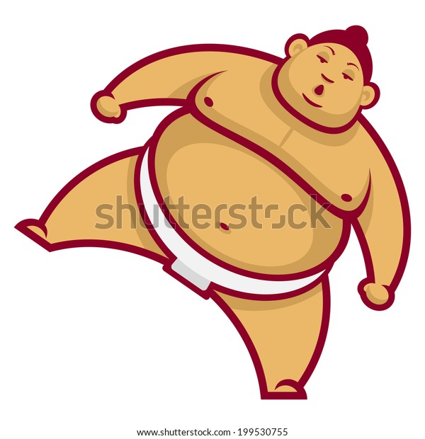 Sumo wrestler with raised\
leg