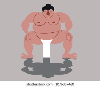 A sumo wrestler ready to compete
