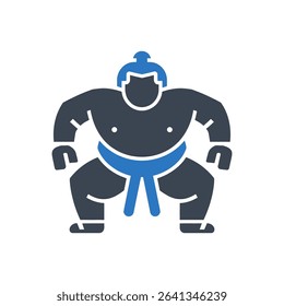 Sumo wrestler in traditional pose icon