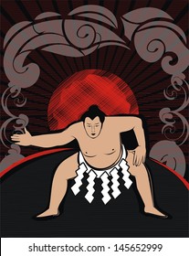 sumo wrestler - vector drawing