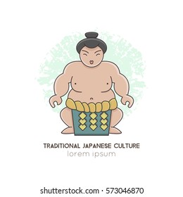 Sumo Wrestler   vector illustration.  All objects are conveniently grouped and easily editable