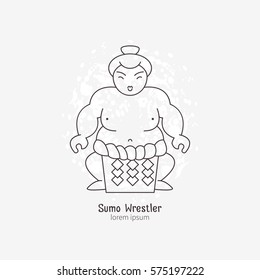 Sumo Wrestler   vector illustration.  All objects are conveniently grouped and easily editable