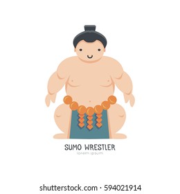 Sumo Wrestler   vector illustration.  All objects are conveniently grouped and easily editable