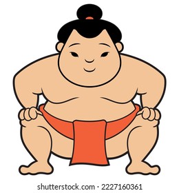 Sumo wrestler vector illustration on white background 2