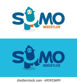 Sumo Wrestler - Vector Illustration. Playful logo featuring a sumo wrestler Integrated in the word sumo.
