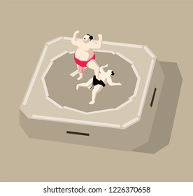 sumo wrestler winning