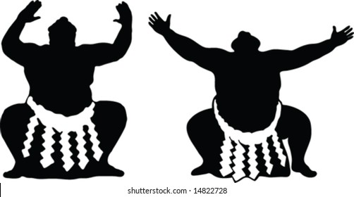 sumo wrestlers  1 - vector