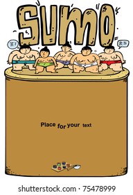 Sumo wrestlers illustration