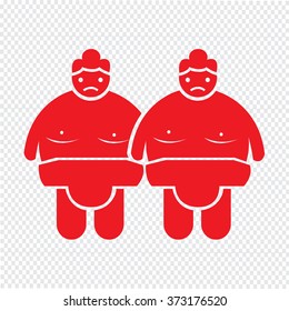 Sumo wrestling People Icon Illustration design